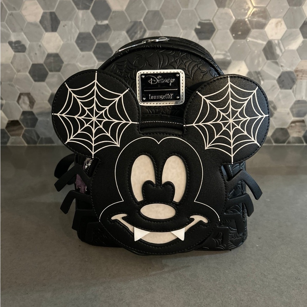 Loungefly Disney Mickey Halloween Spider glow in the dark backpack